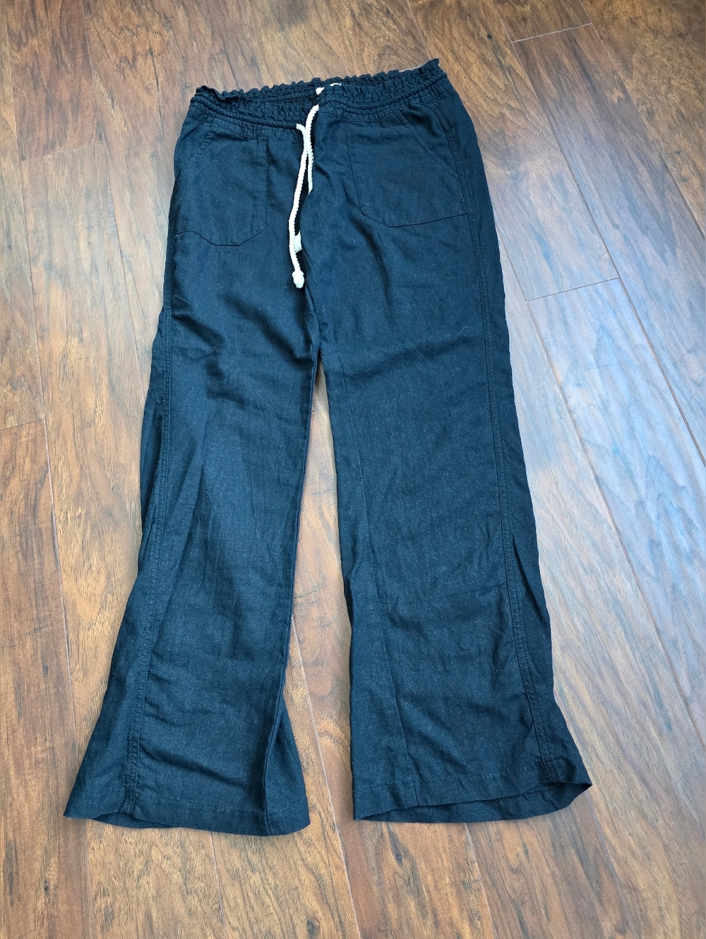 Roxy | Oceanside Linen Blend Beach Pants in Mood Indigo Small